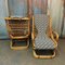 Italienische Vintage Rattan Sessel & Tisch, 1960er, 3er Set 4