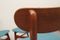 Danish Petrol Fabric & Teak Dining Chairs, 1960s, Set of 4, Image 10