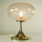 Vintage German Aluminum & Mouth-Blown Glass Table Lamp on Tulip Base from Doria Leuchten 9