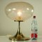 Vintage German Aluminum & Mouth-Blown Glass Table Lamp on Tulip Base from Doria Leuchten 12