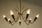 Mid-Century German Aluminum & Brass Chandelier, 1950s, Image 3