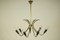 Mid-Century German Aluminum & Brass Chandelier, 1950s 1