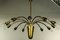 Mid-Century German Brass 12-Light Ceiling Lamp, 1950s 7