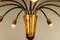 Lámpara de techo alemana Mid-Century de latón con 12 puntos de luz, años 50, Imagen 5