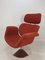 Vintage Fabric & Metal Tulip Chair & Ottoman by Pierre Paulin for Artifort, 1980s, Image 2