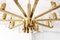 Mid-Century Brass and Glass Chandelier in the Style of Carl Fagerlund for Orrefors, Image 4