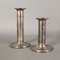 Art Deco German Metal and Silver Plating Candleholders, 1930s, Set of 2 1