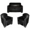 Art Deco Leather Living Room Set by Pierre Chareau, 1930s, Set of 3, Image 1