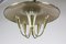 Aluminum, Brass, and Lacquer Ceiling Lamp, 1950s, Image 1