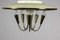 Aluminum, Brass, and Lacquer Ceiling Lamp, 1950s 5