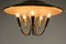 Lampada da soffitto in alluminio, ottone e laccata, anni '50, Immagine 4