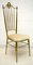 Italian Brass and Velvet Dining Chairs, 1950s, Set of 4, Image 1