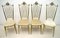 Italian Brass and Velvet Dining Chairs, 1950s, Set of 4 2
