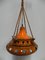 Vintage Orange Ceramic Hanging Lamp, Image 5
