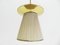 Brass & Fabric Double-Light Pendant by Paavo Tynell for Taito Oy, 1950s, Image 2