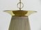 Brass & Fabric Double-Light Pendant by Paavo Tynell for Taito Oy, 1950s, Image 3