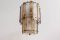 Lámpara colgante Corteccia italiana de vidrio a rayas de Toni Zuccheri para Venini, años 60, Imagen 2