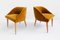 Small Italian Gold Velvet Armchairs by Gio Ponti for I.S.A Bergamo, 1950s, Set of 2 1