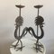 French Wrought Iron Candleholders by Jean Touret, 1950s, Set of 2 6
