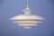 Vintage Danish White Metal Ceiling Lamp, 1980s, Image 1