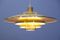 Large Vintage Danish Aluminum and Brass Ceiling Lamp from Jeka, 1980s 3