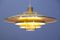 Large Vintage Danish Aluminum and Brass Ceiling Lamp from Jeka, 1980s, Image 3