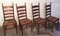Französische Esszimmerstühle aus Holz & Stroh, 1960er, 4er Set 1