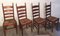 French Wood and Straw Dining Chairs, 1960s, Set of 4 1