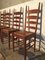 French Wood and Straw Dining Chairs, 1960s, Set of 4 5