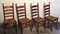 Französische Esszimmerstühle aus Holz & Stroh, 1960er, 4er Set 4