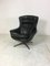 Danish Black Leather Swivel Lounge Chair, 1960s 1