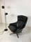 Danish Black Leather Swivel Lounge Chair, 1960s, Image 2