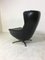 Danish Black Leather Swivel Lounge Chair, 1960s 9