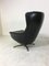 Danish Black Leather Swivel Lounge Chair, 1960s, Image 9