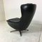 Danish Black Leather Swivel Lounge Chair, 1960s, Image 7