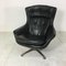 Danish Black Leather Swivel Lounge Chair, 1960s 8