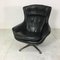 Danish Black Leather Swivel Lounge Chair, 1960s, Image 8