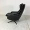 Danish Black Leather Swivel Lounge Chair, 1960s 5
