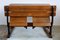 Vintage Industrial Cast Iron and Wood 2-Seater School Desk, 1920s 19