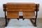 Vintage Industrial Cast Iron and Wood 2-Seater School Desk, 1920s, Image 19