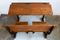 Industrielle Vintage 2-Sitzer Schulbank aus Gusseisen & Holz, 1920er 15