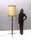 Mid-Century Italian Wood, Brass & Varnished Metal Floor Lamp, 1950s, Image 3