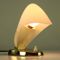 Brass and Frosted Glass Table Lamp, 1950s 5