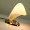 Brass and Frosted Glass Table Lamp, 1950s 2
