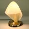 Brass and Frosted Glass Table Lamp, 1950s 3