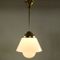 Art Deco German Brass & Frosted Glass Pendant Lamp from Dr. Twerdy, 1920s, Image 5