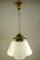 Art Deco German Brass & Frosted Glass Pendant Lamp from Dr. Twerdy, 1920s, Image 4