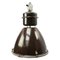 Vintage Industrial Brown Enamel Pendant Lamp 1