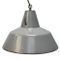 Vintage Industrial Gray Enamel Pendant Lamp, Image 1