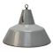 Vintage Industrial Gray Enamel Pendant Lamp, Image 3